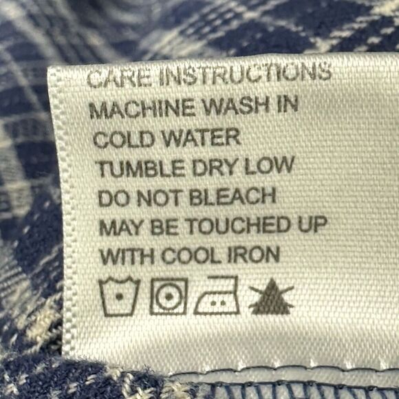 Outback Trading Co Flannel Shirt Womens M Blue Plaid Button Hiking Camp Outdoors - Picture 13 of 13